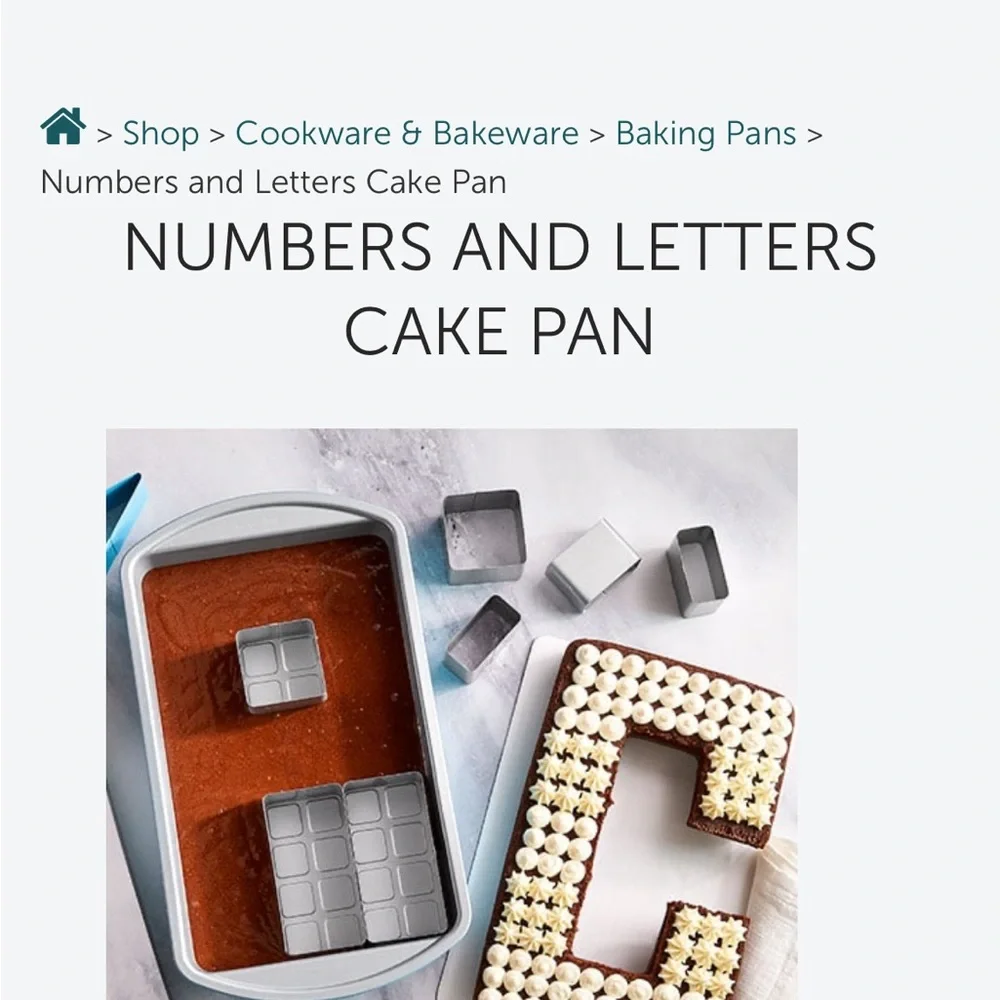 Numbers and Letters Cake Pan Set Pampered Chef -New!! Never used NIB